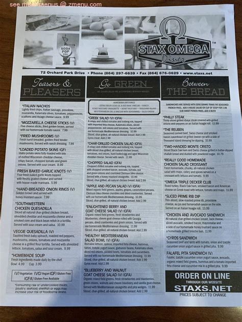 stax restaurant greenville|stax omega greenville sc menu.